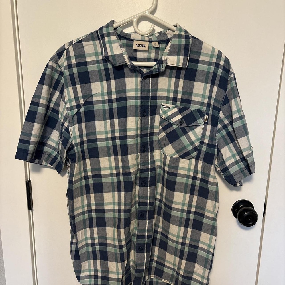 Vans Plaid Short Sleeve Button Up Shirt XL